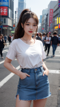 牛仔短裙美的优雅有气质,清纯可爱甜美型女生都可以驾驭