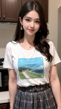 时尚穿搭推荐:网红气质轻熟风女神格子短裙+T恤真好看系列3高清写真图片