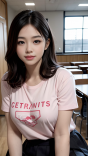 校园养眼美女穿搭推荐：身穿T恤+格子短裙随拍系列4高清写真壁纸