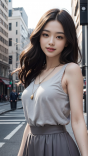 粉白娇嫩的女模特吊带背心或T恤搭配上豹纹半身裙性感又撩人高清写真图片