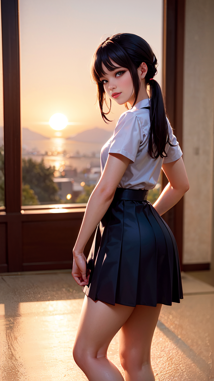 超美动漫女学生迷人短裙图片