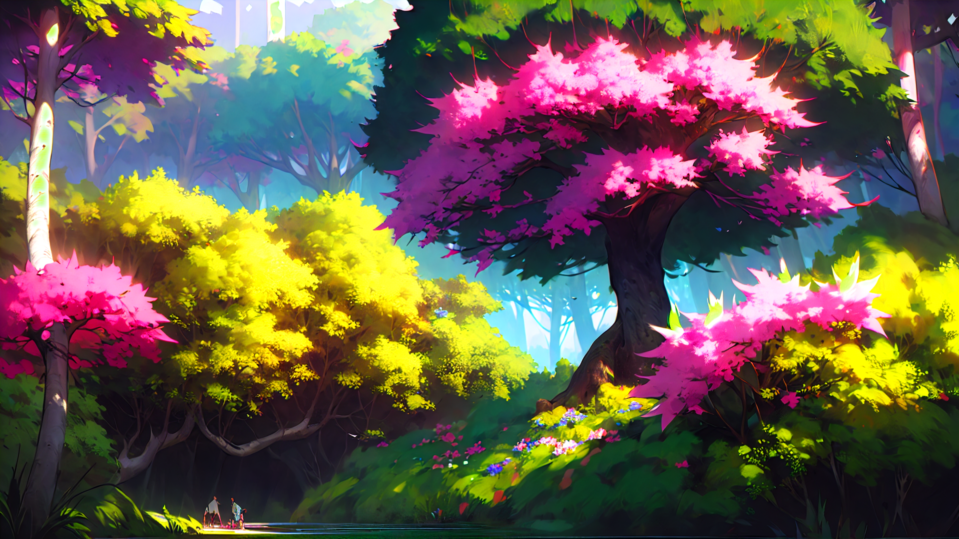 治愈系动漫唯美风景插画图片