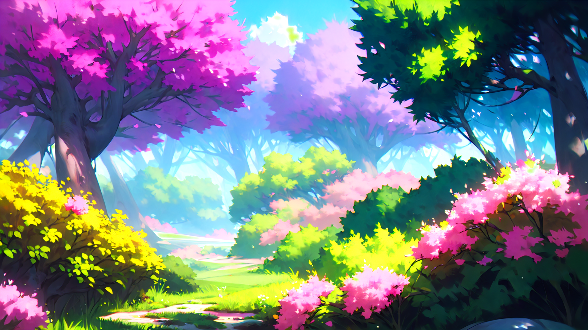 治愈系动漫唯美风景插画图片