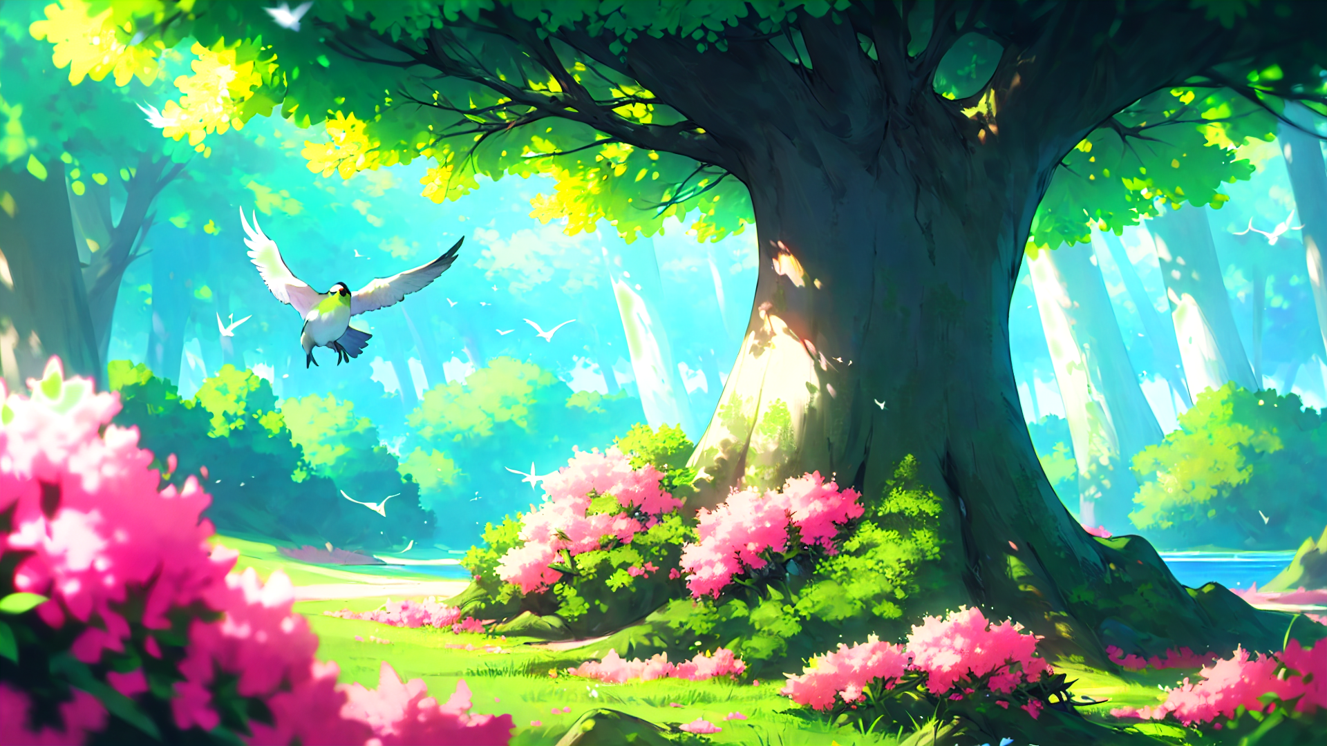 治愈系动漫唯美风景插画图片