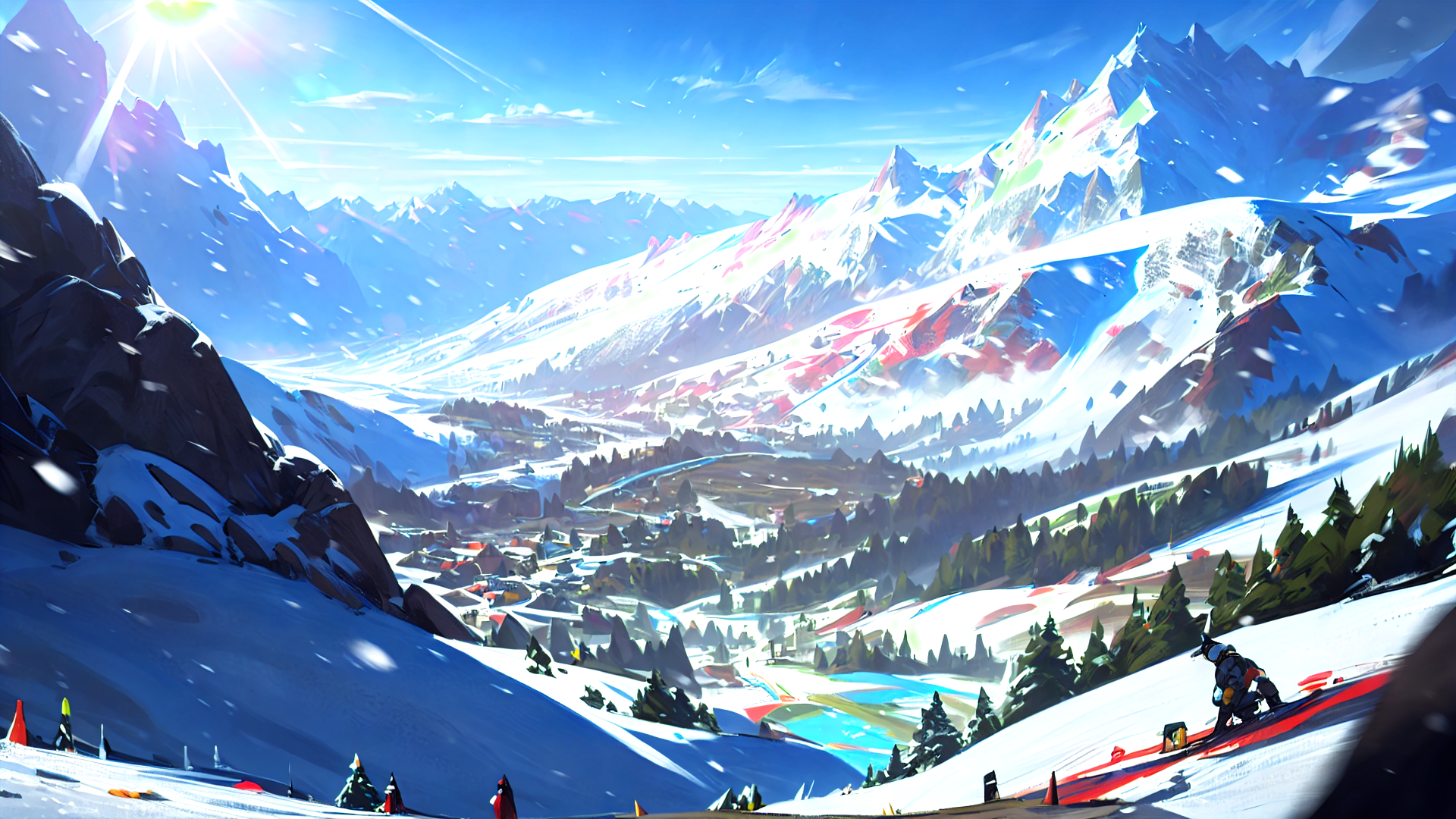 治愈系动漫唯美风景插画图片