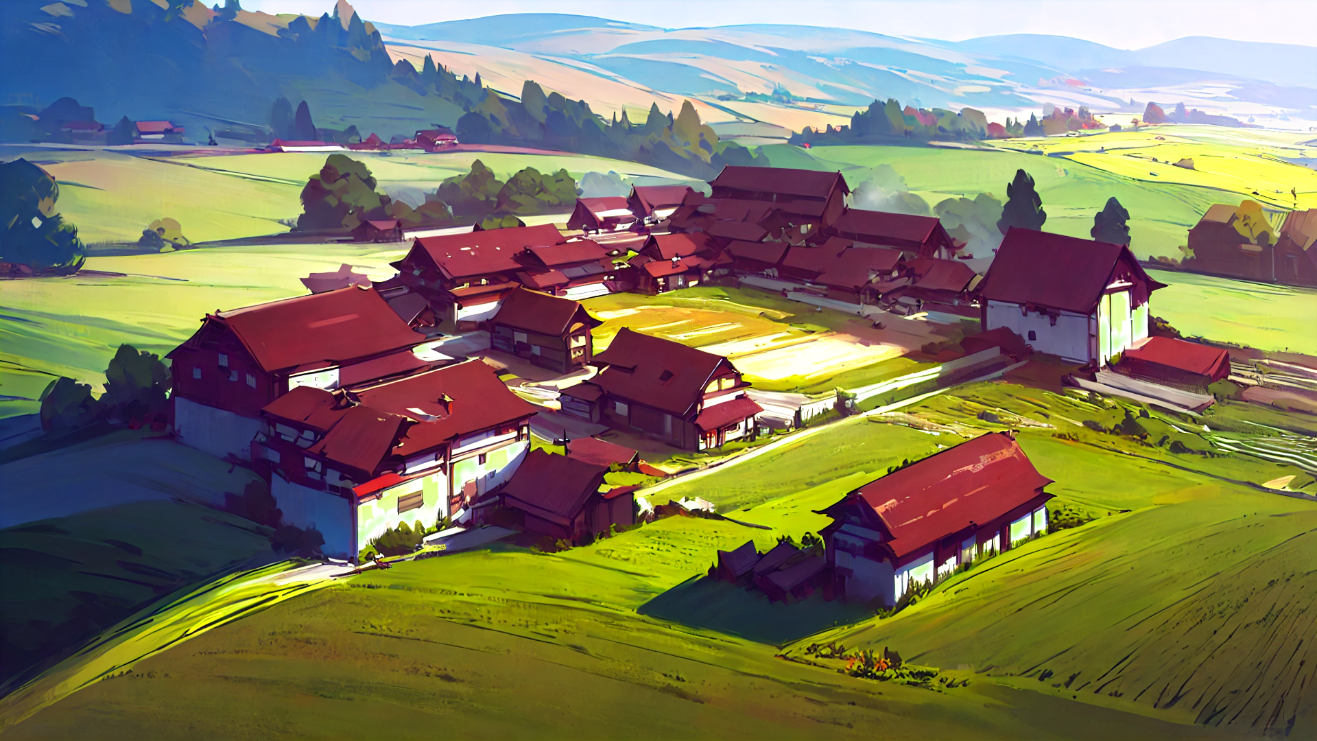 治愈系动漫唯美风景插画图片