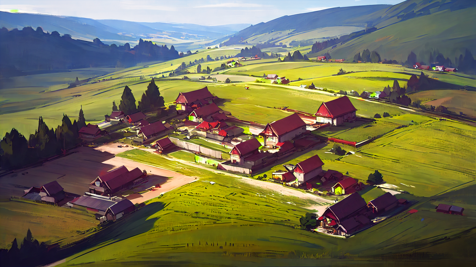 治愈系动漫唯美风景插画图片