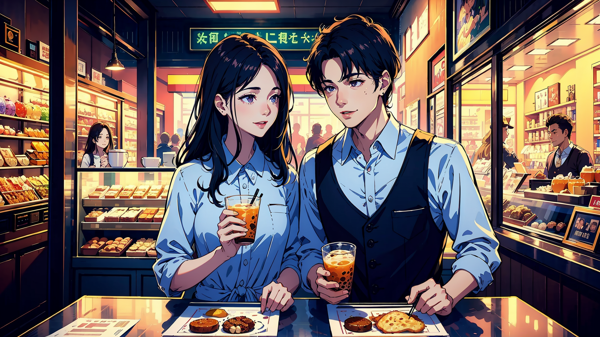 恋爱中的动漫男女图片壁纸赏析