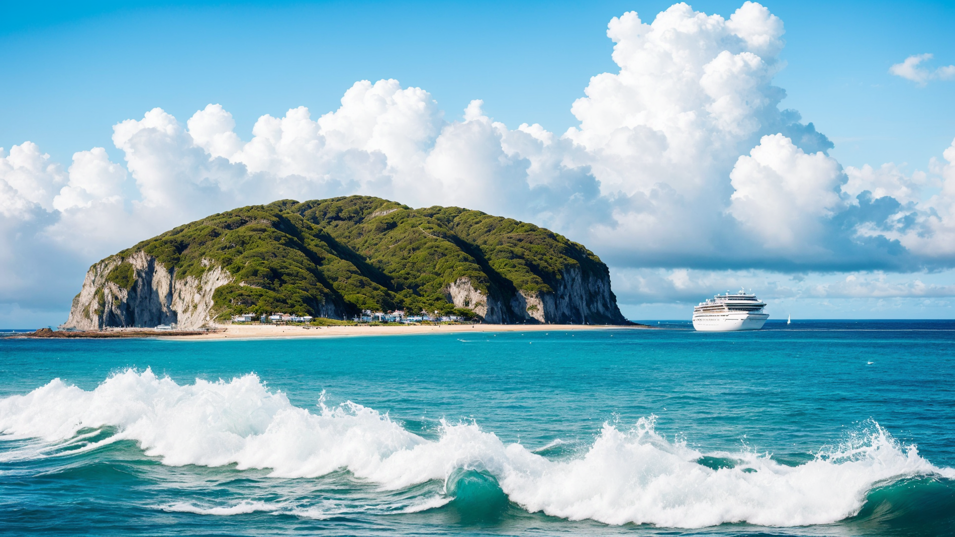 暑日蓝色海边高清风景美图赏析