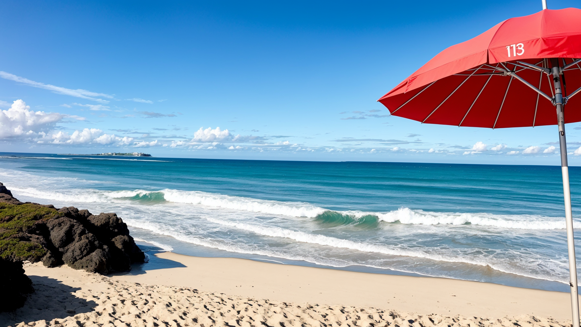 暑日蓝色海边高清风景美图赏析