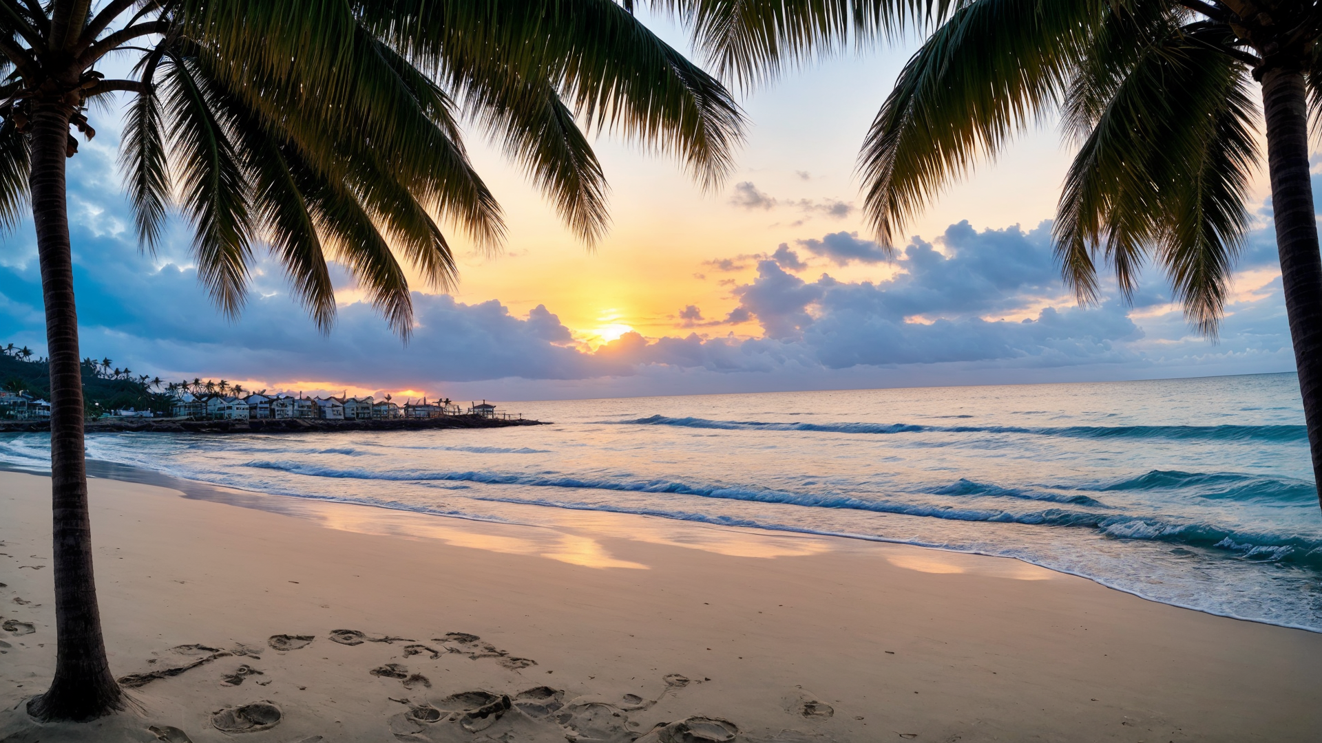 暑日蓝色海边高清风景美图赏析