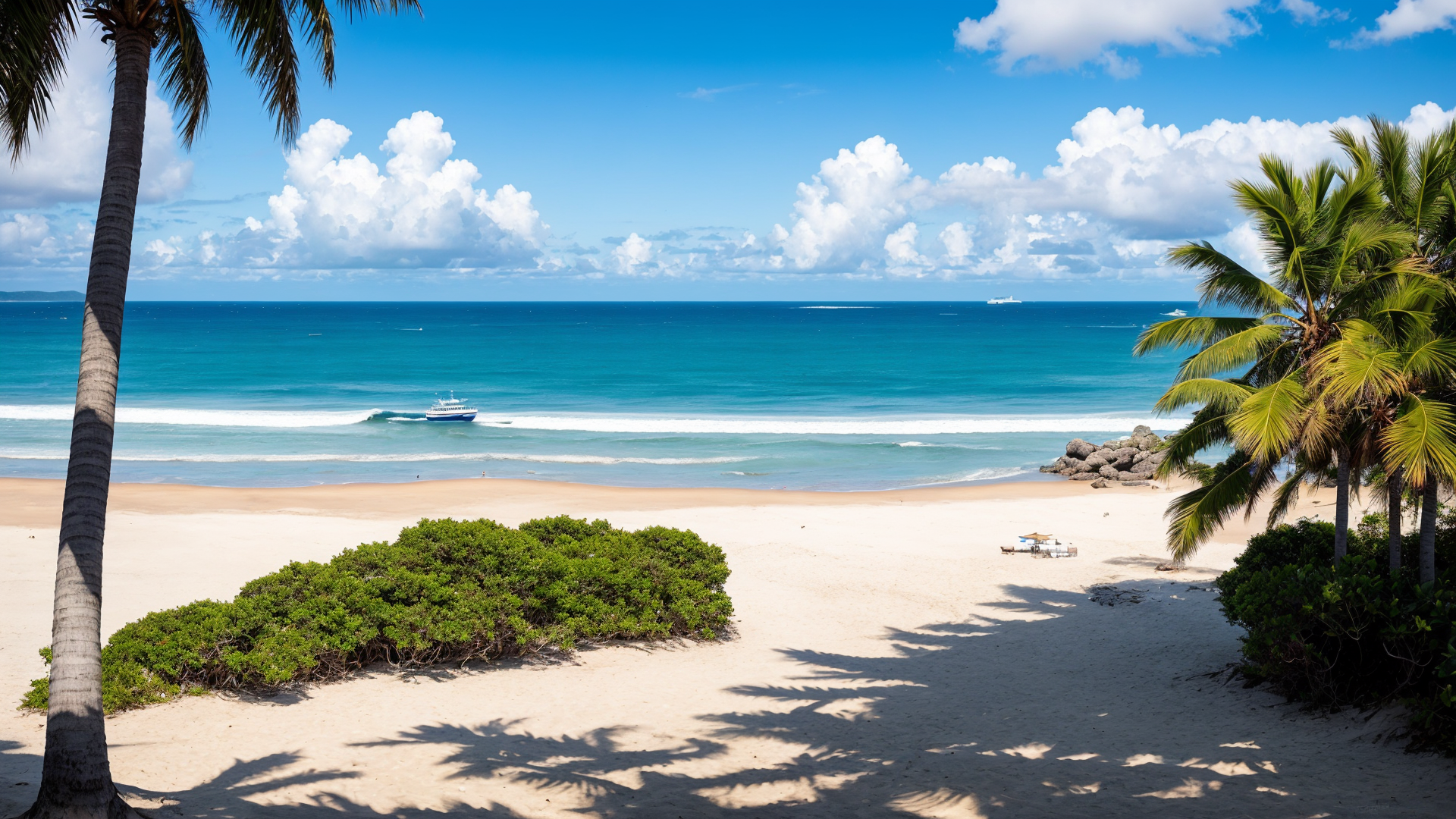 夏季白天唯美海边风景图片赏析