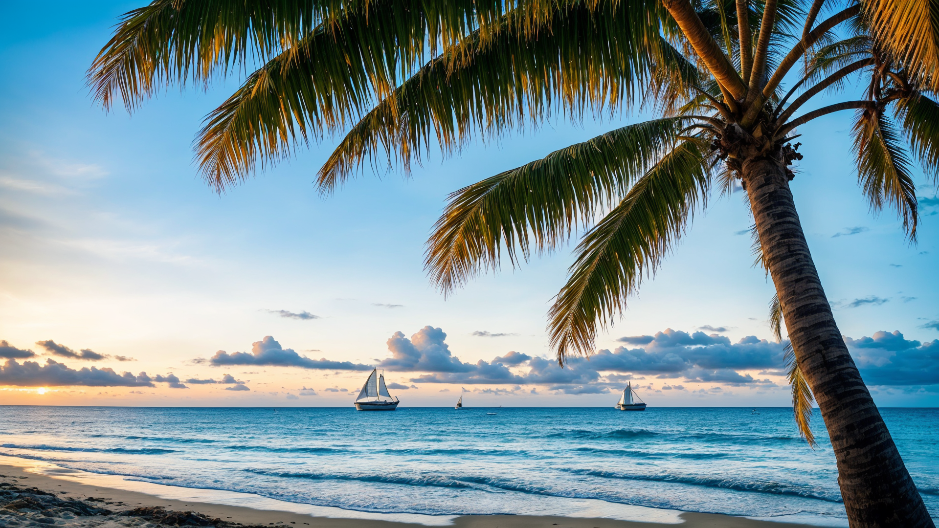 夏天旅游时拍摄的海边风景照片