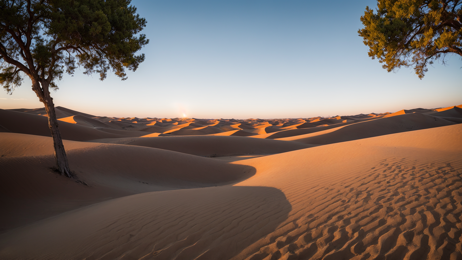 一望无际的沙漠山峰图片