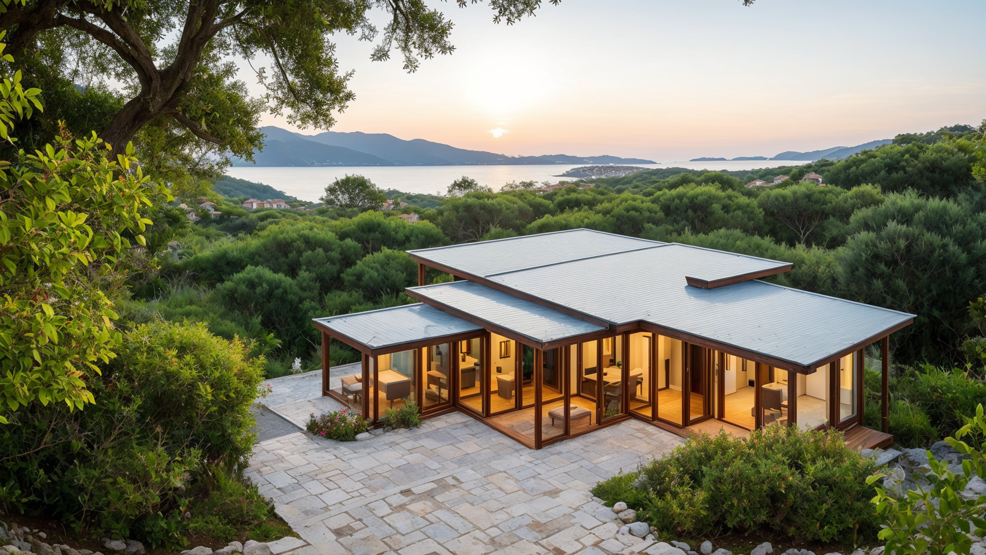 唯美海边自然风景下的别墅图片赏析