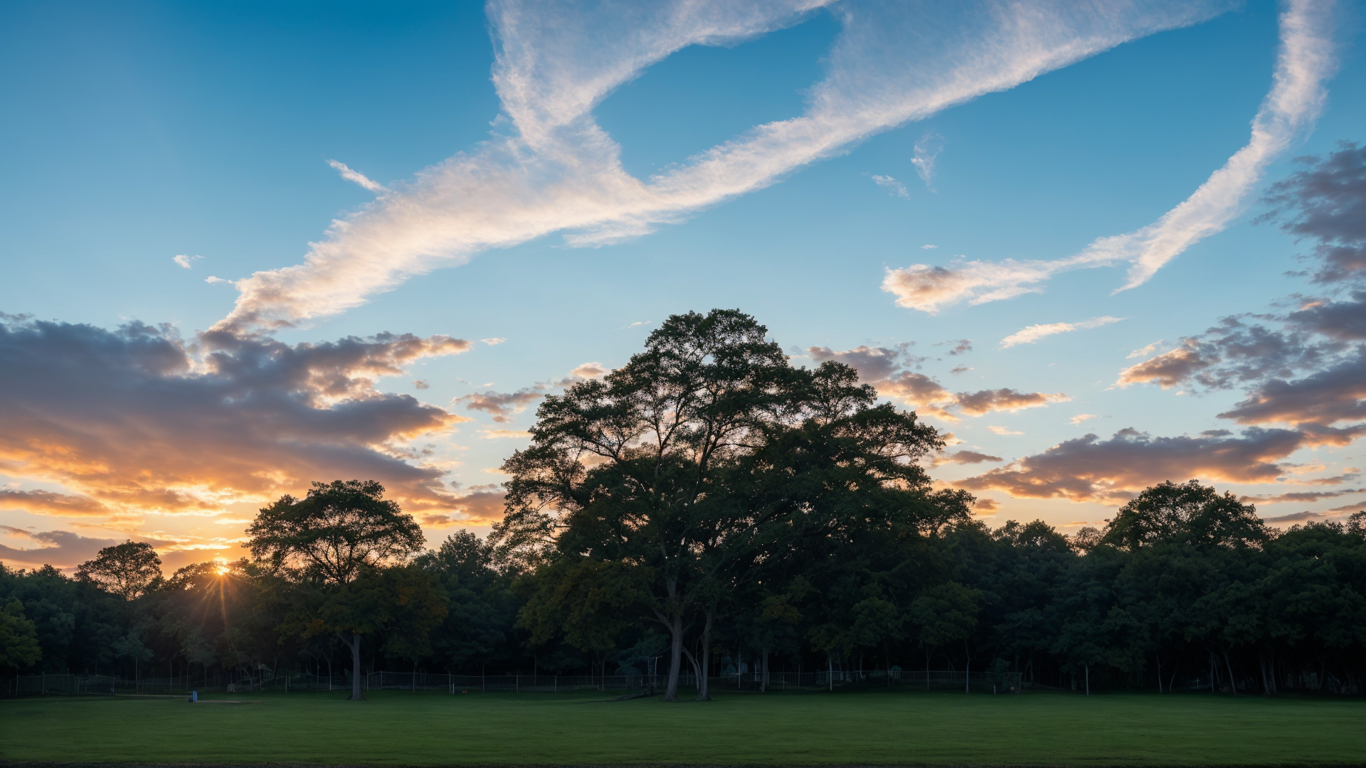 户外日落前的天空桌面风景壁纸图