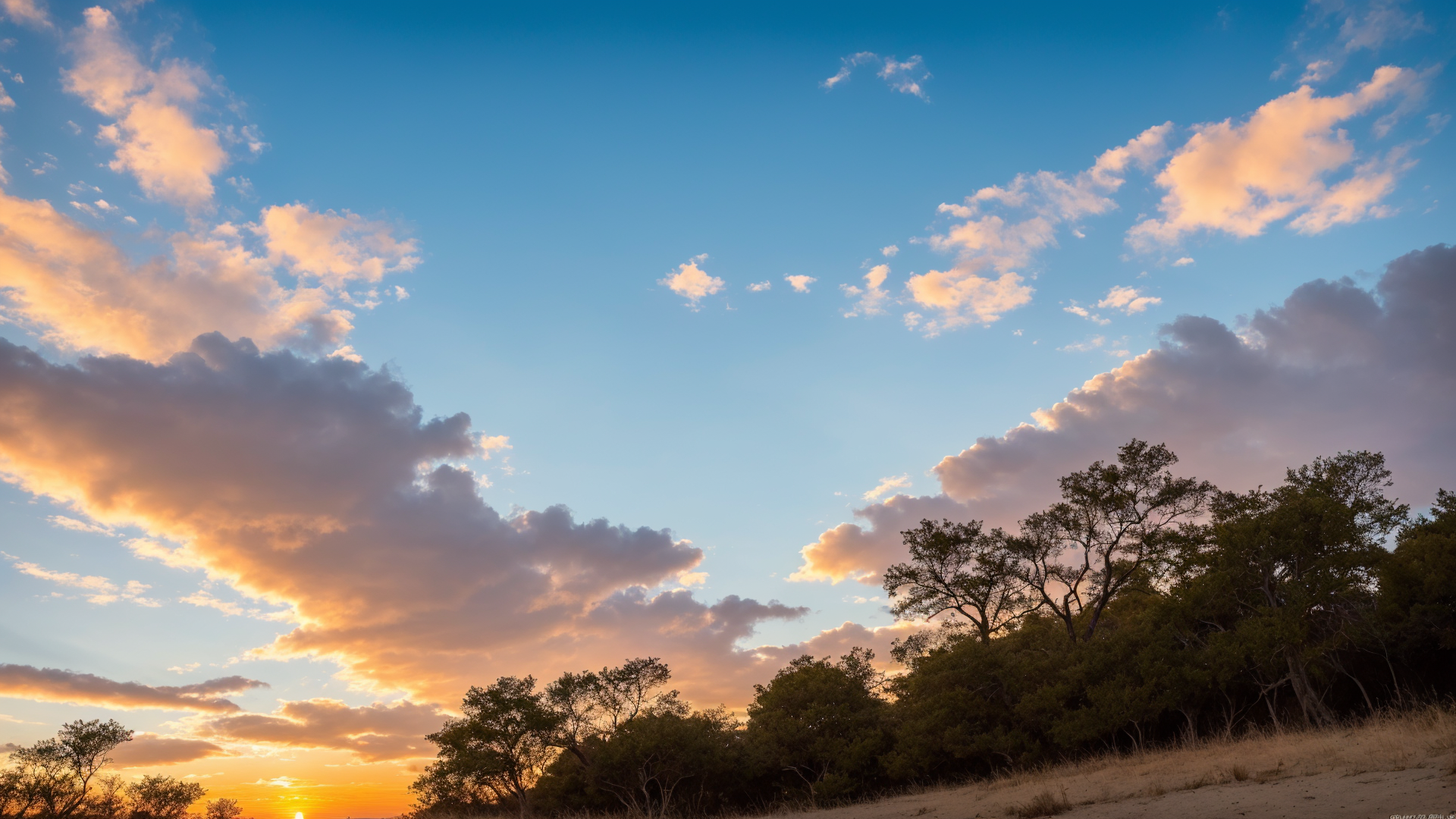 户外日落前的天空桌面风景壁纸图