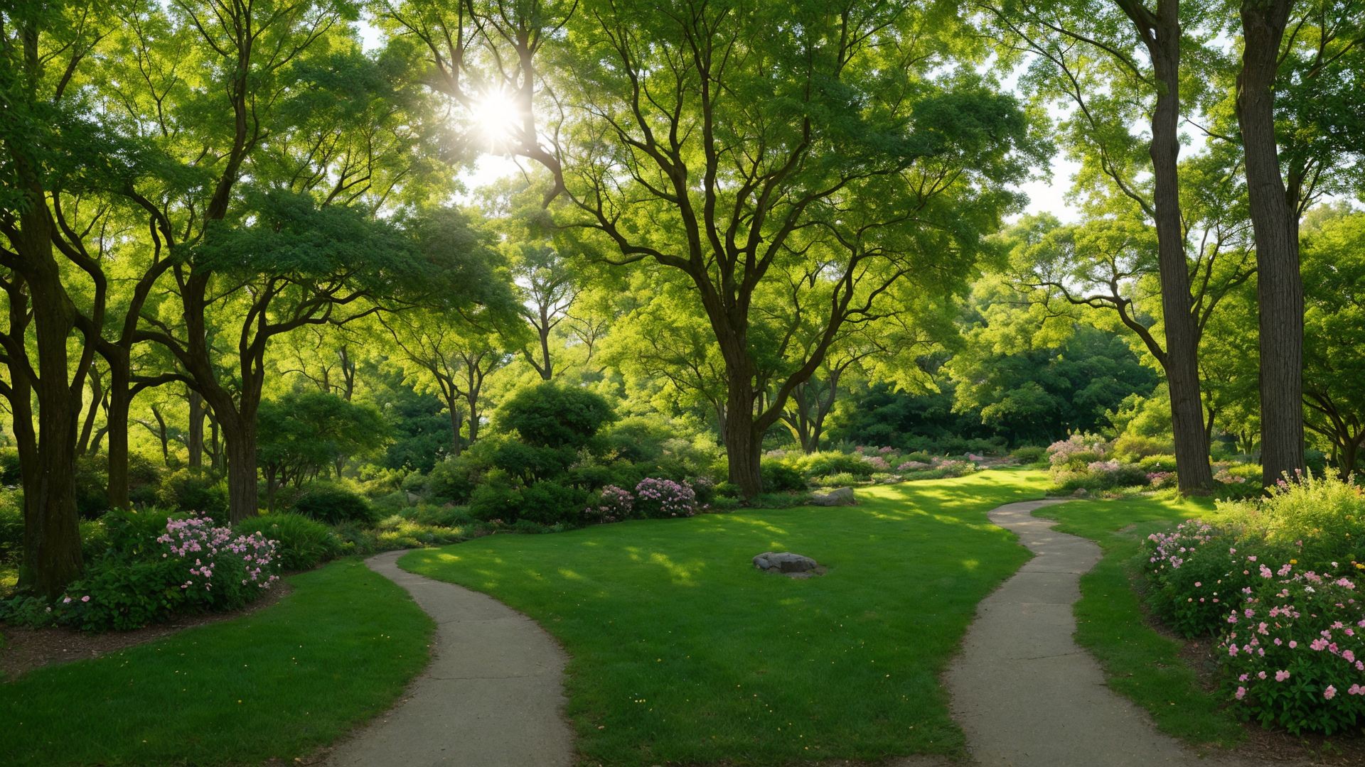 郊外透亮的小树林风景高清图片