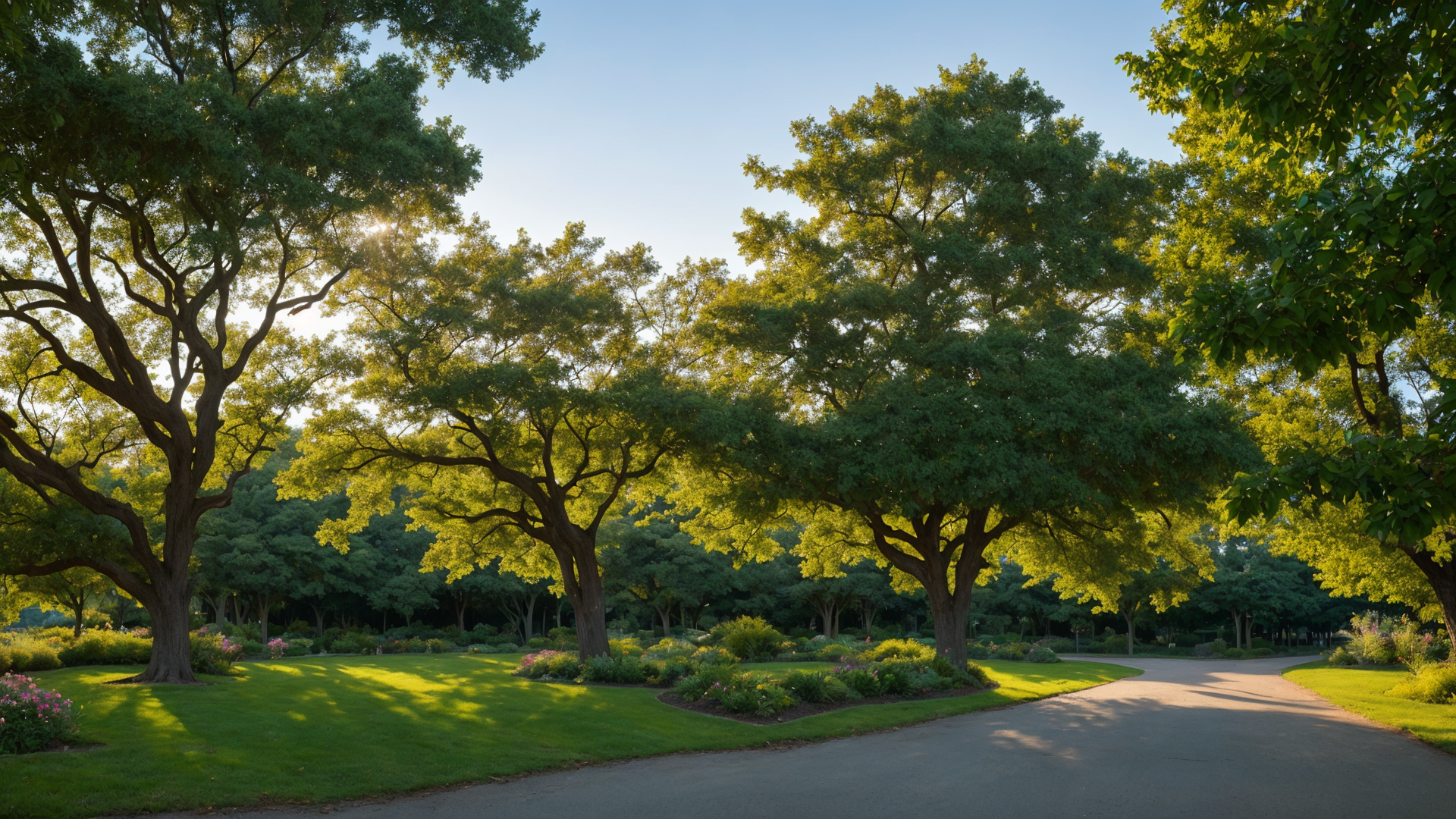 郊外透亮的小树林风景高清图片