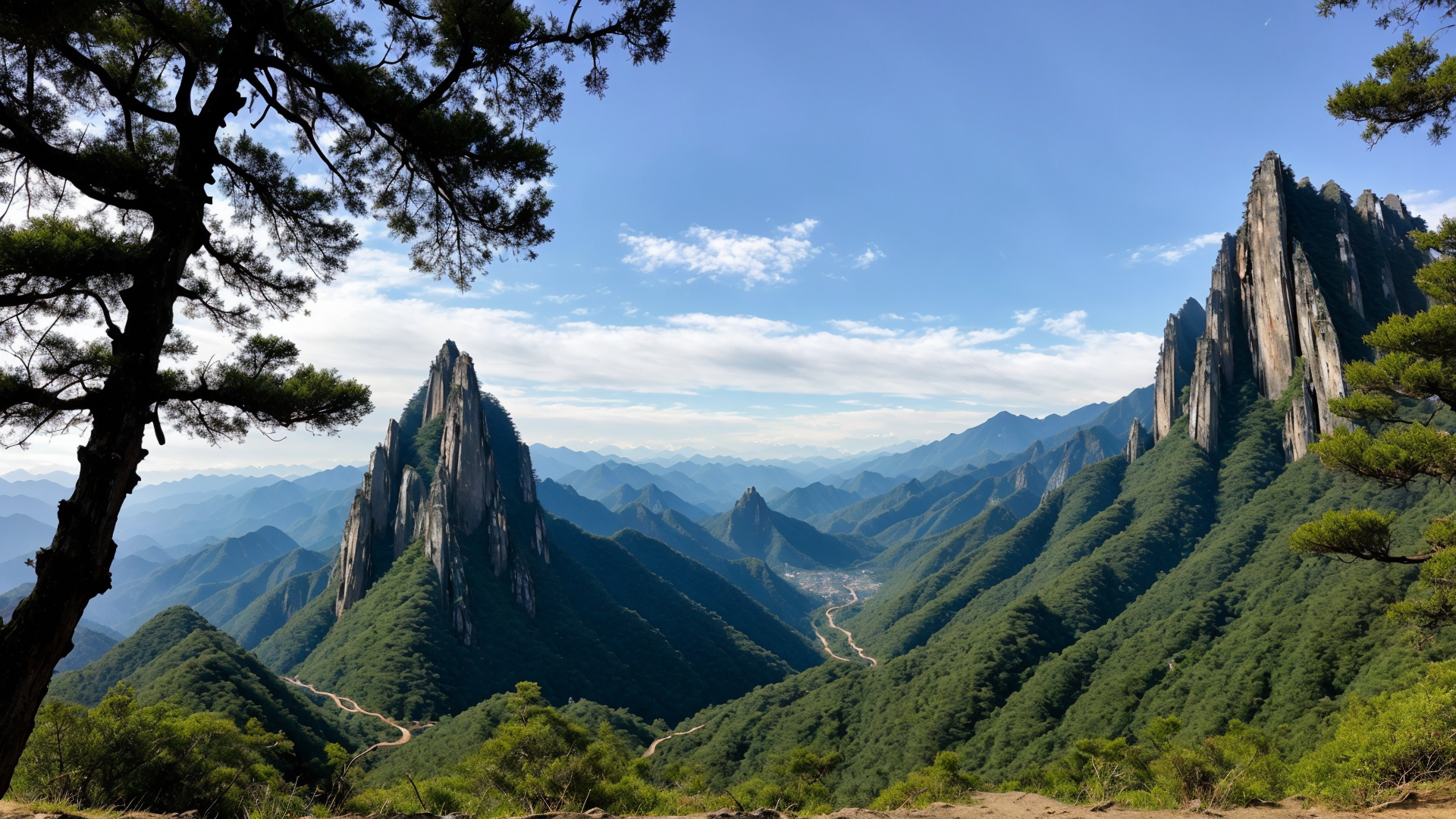 夏天漂亮地黄山自然风景高清电脑壁纸