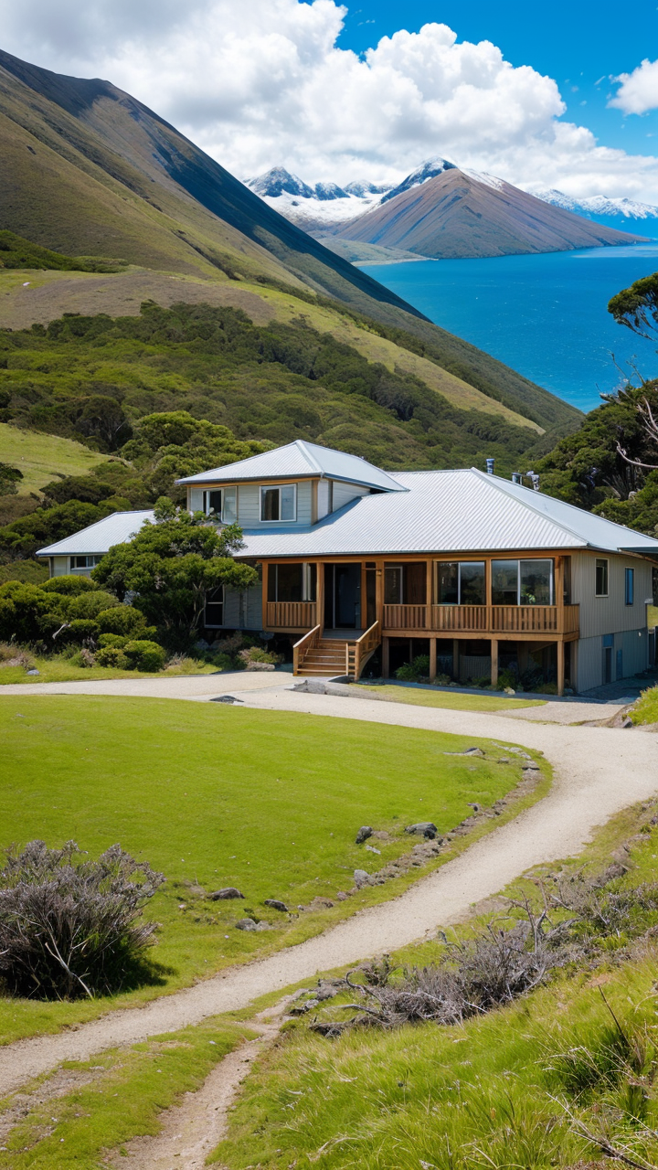 晴天下的新西兰唯美风光手机壁纸