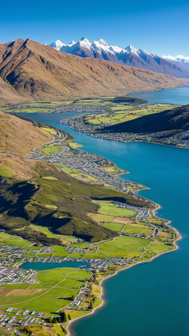晴天下的新西兰唯美风光手机壁纸