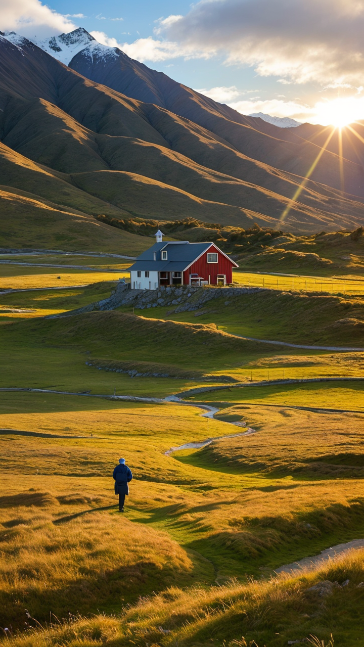 风景如画的新西兰迷人风景高清手机图片