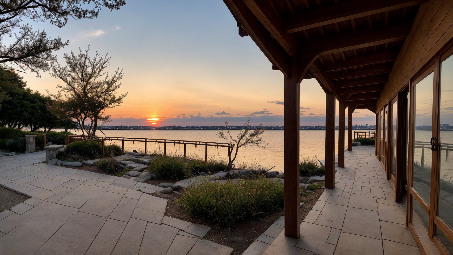 傍晚夕阳西下时的黄昏唯美图片