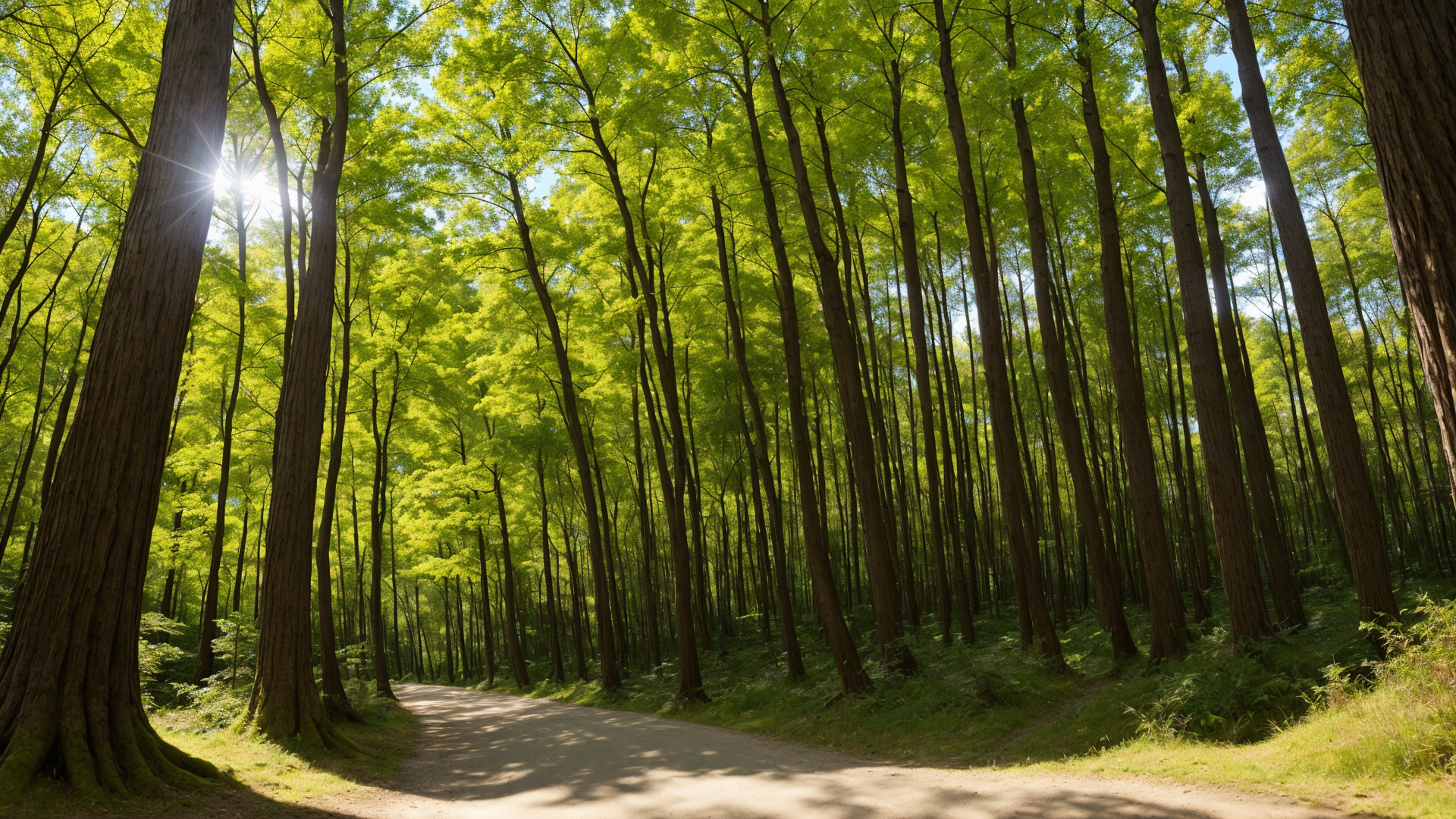 郊外让人清新的小树林风景图片