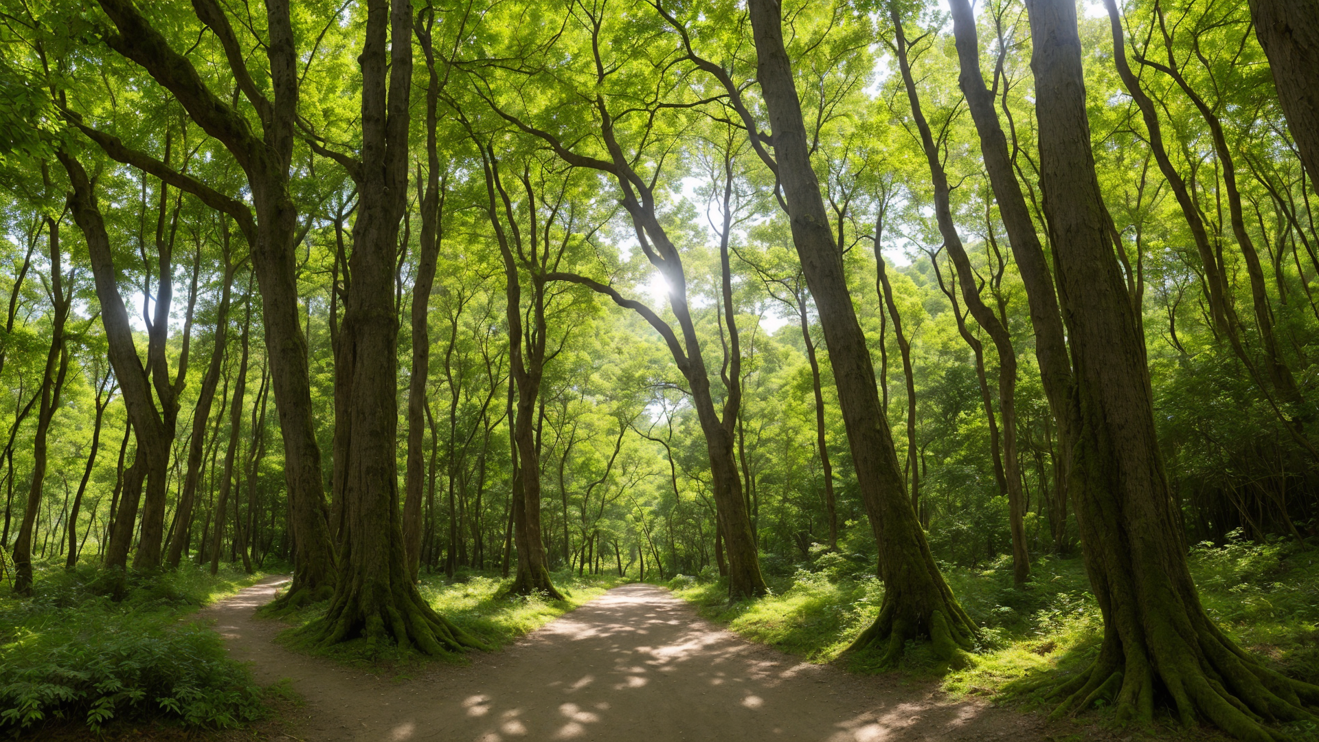 郊外让人清新的小树林风景图片