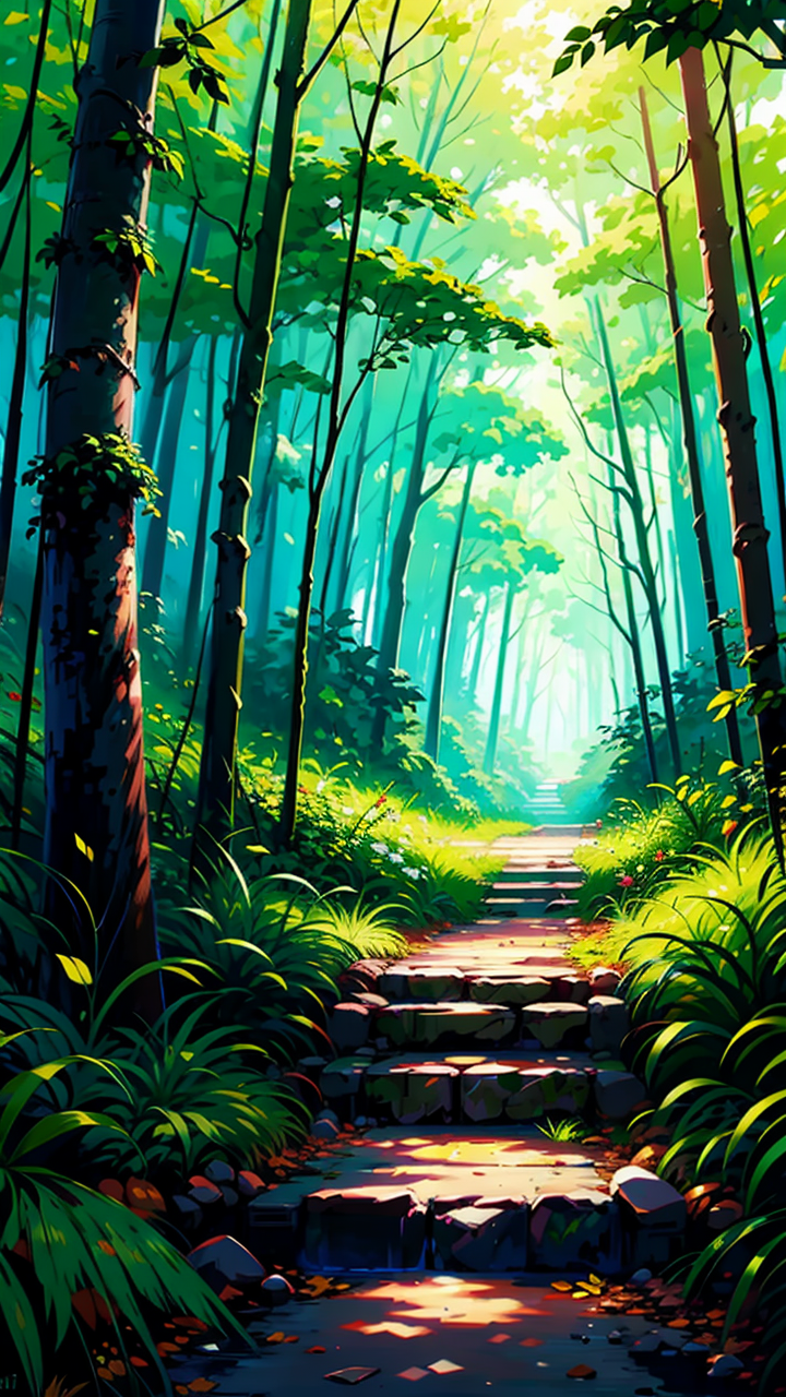 简洁又清新的二次元风景手机壁纸