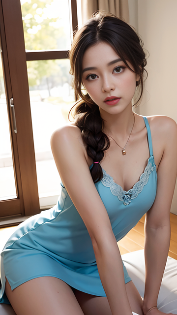 养眼小姐姐穿上<strong>性感</strong>V领冰丝吊带睡裙给你带来最震撼的视觉享受高清写真图片