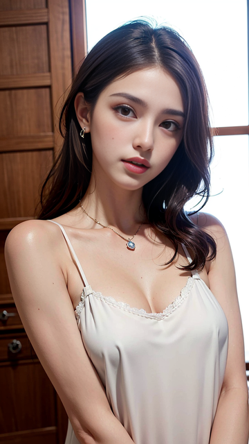 身着V领吊带睡裙真的好<strong>性感</strong>,舒适超薄又透气,让女神大放光彩高清手机壁纸