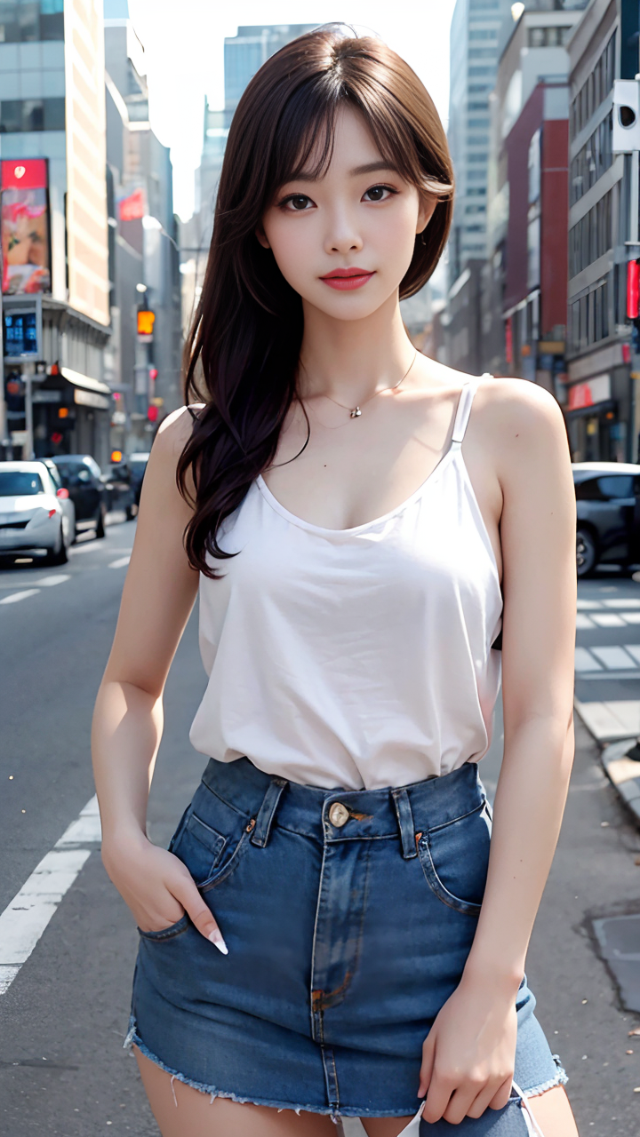 牛仔短裙美的优雅有气质,清纯可爱甜美型女生都可以驾驭