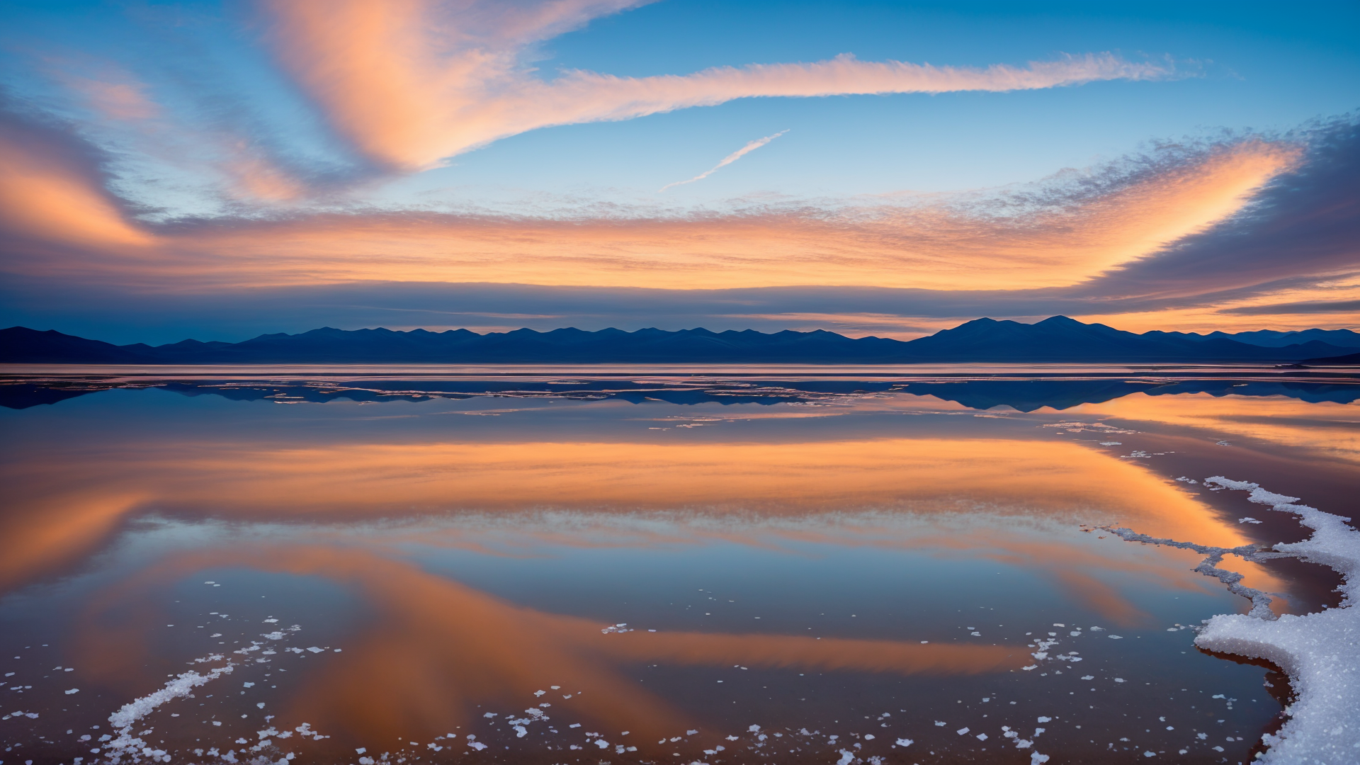 探秘玻利维亚乌尤尼盐湖与天空结合的美景系列4高清风景图片