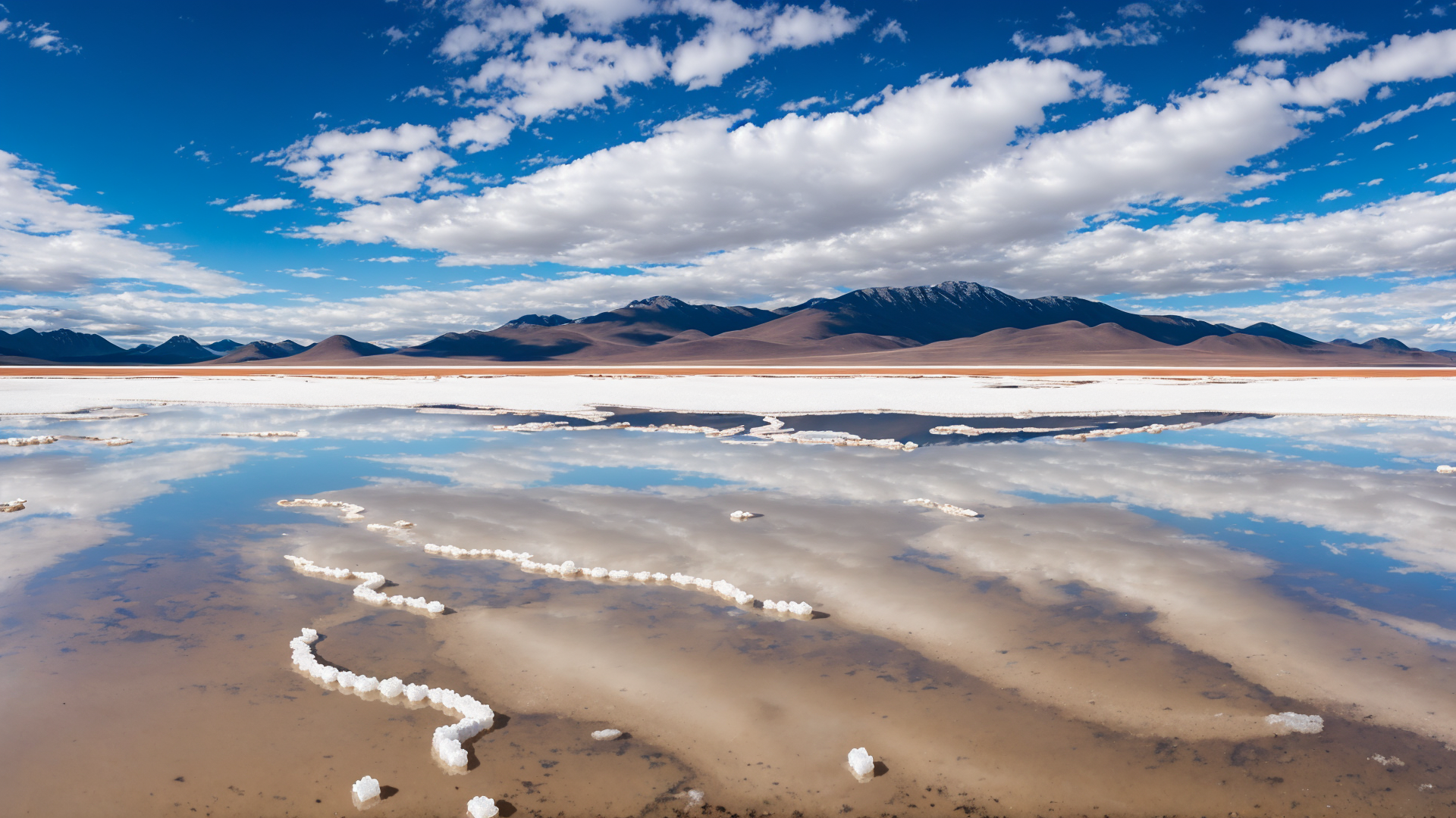 探秘玻利维亚乌尤尼盐湖与天空结合的美景系列4高清风景图片