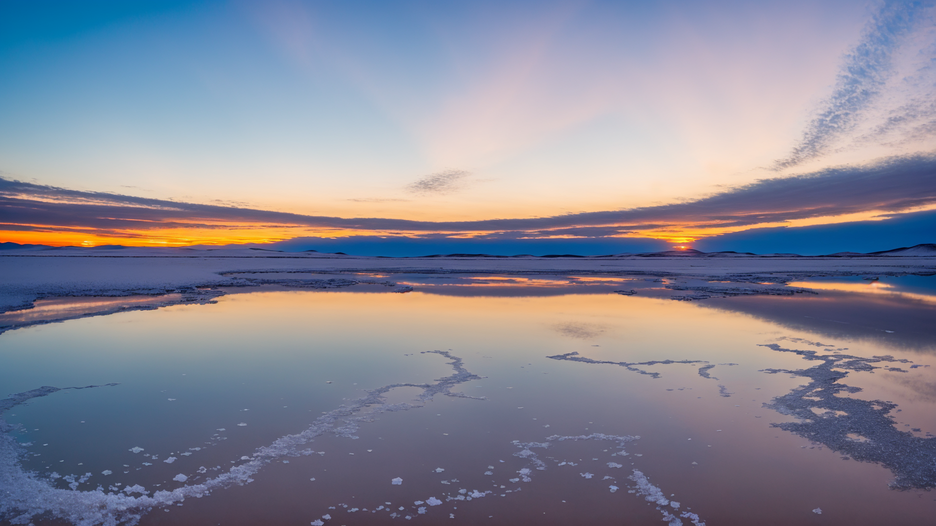 探秘玻利维亚乌尤尼盐湖与天空结合的美景系列4高清风景图片