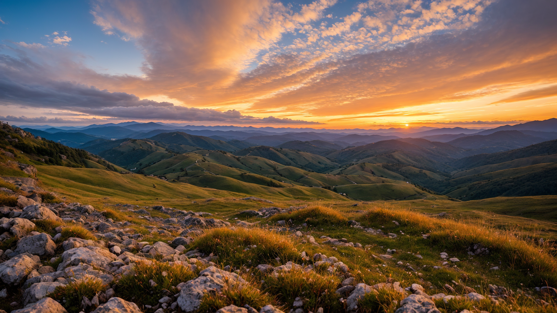 普利亚黄昏间的风景如同仙境高清图片