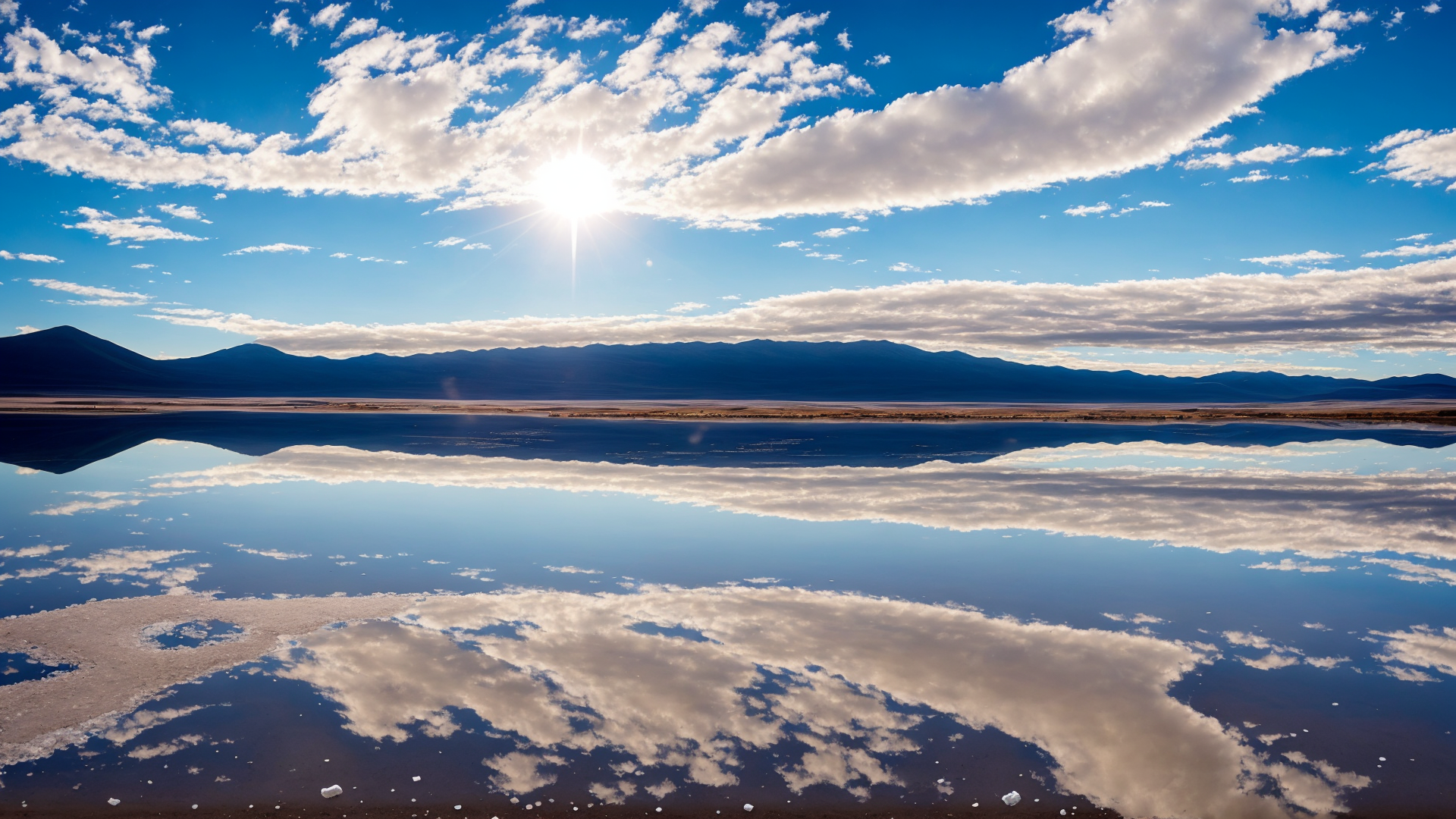 勇敢面对风与天空,玻利维亚乌尤尼盐湖自然风景系列3高清图片