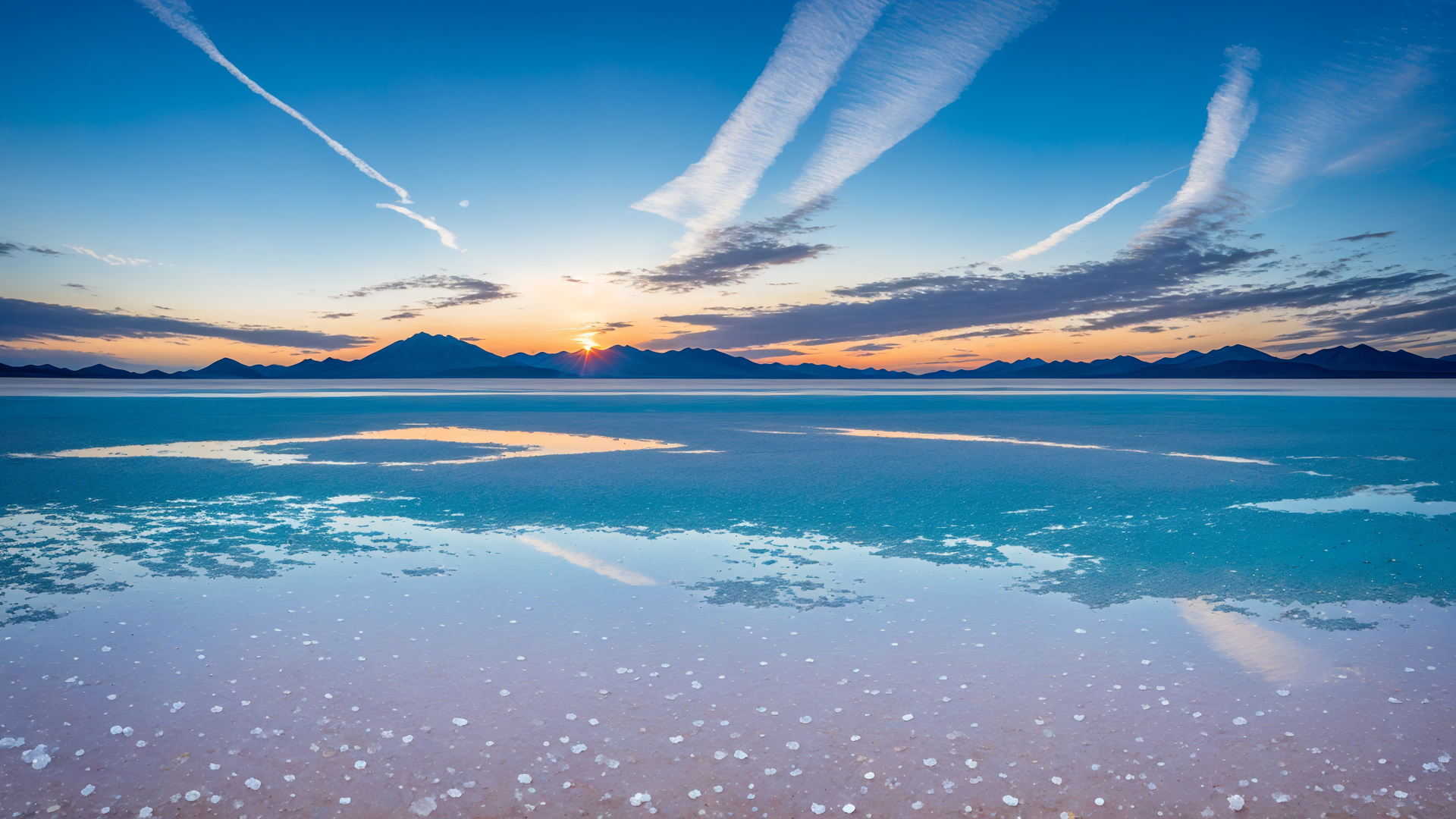 领略绝美风光,玻利维亚乌尤尼盐湖天空美景系列2高清风景图片
