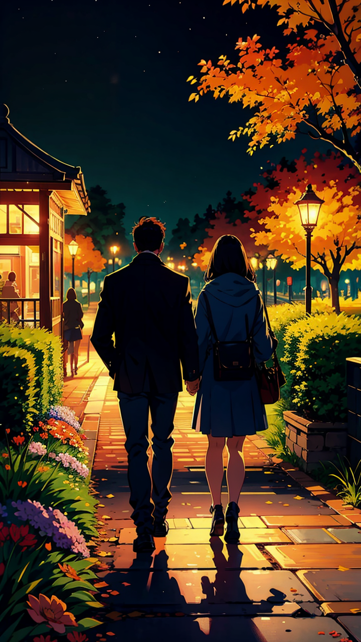 约会中的帅哥美女拥抱亲吻逛街动漫高清图片赏析