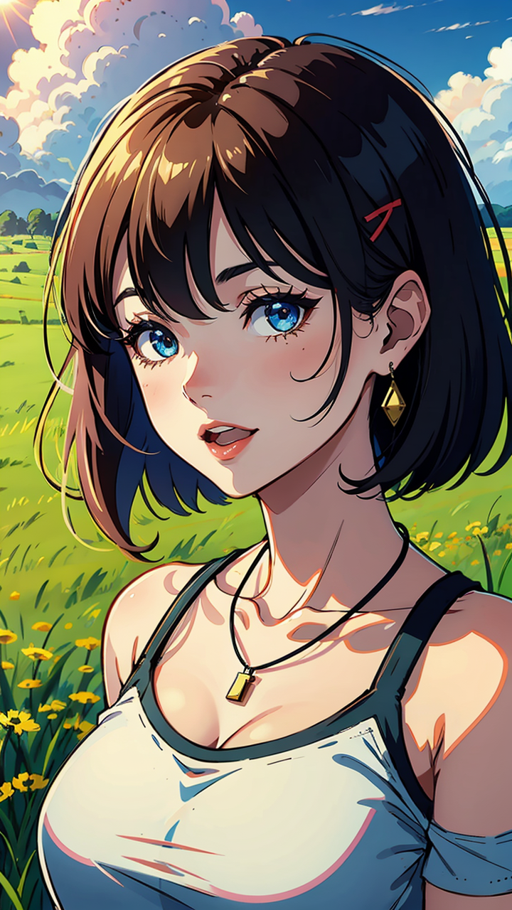 温文尔雅的大眼睛女孩夏天背心动漫头像赏析