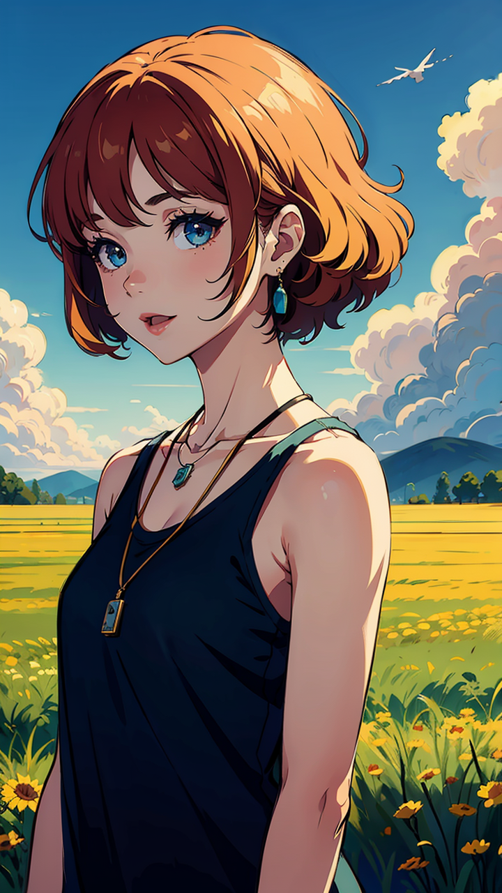 温文尔雅的大眼睛女孩夏天背心动漫头像赏析