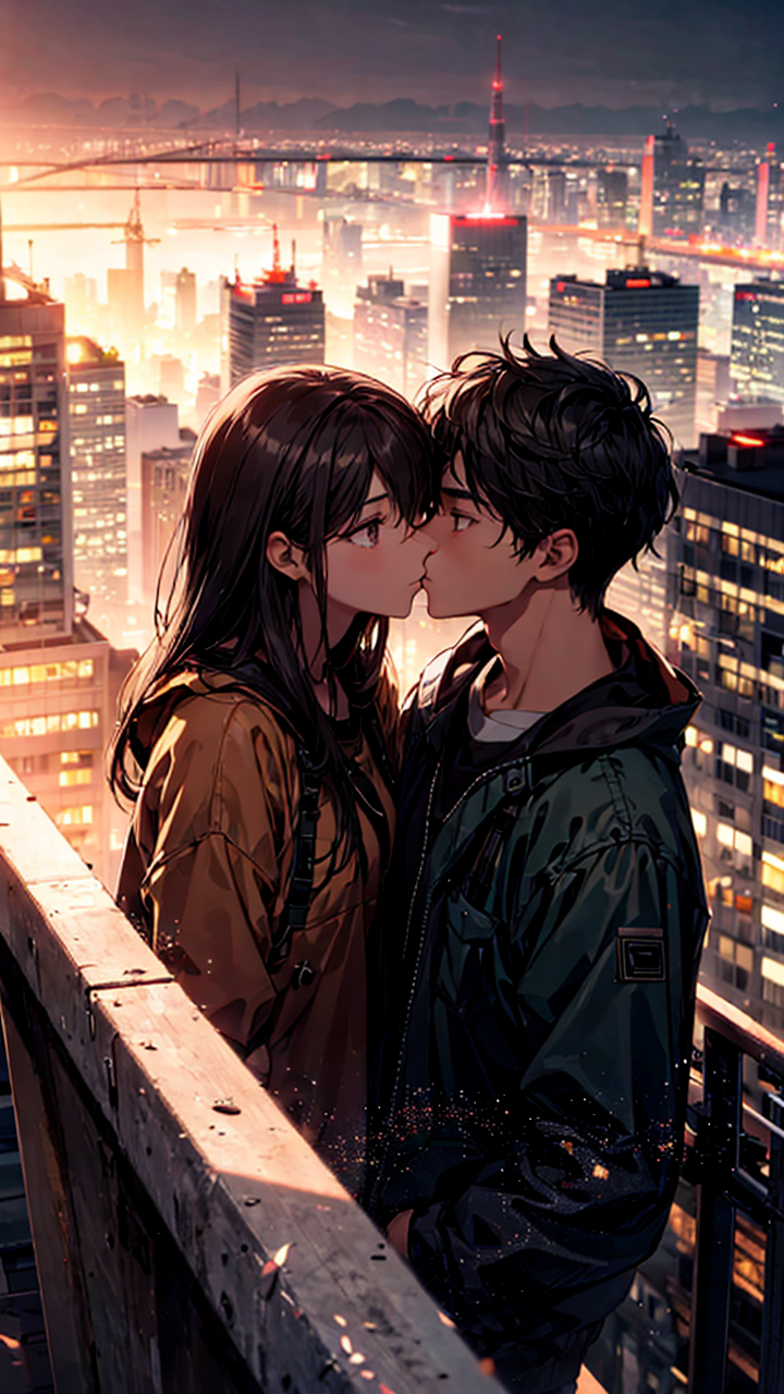 街头1男1女逛街约会超清动漫手机壁纸