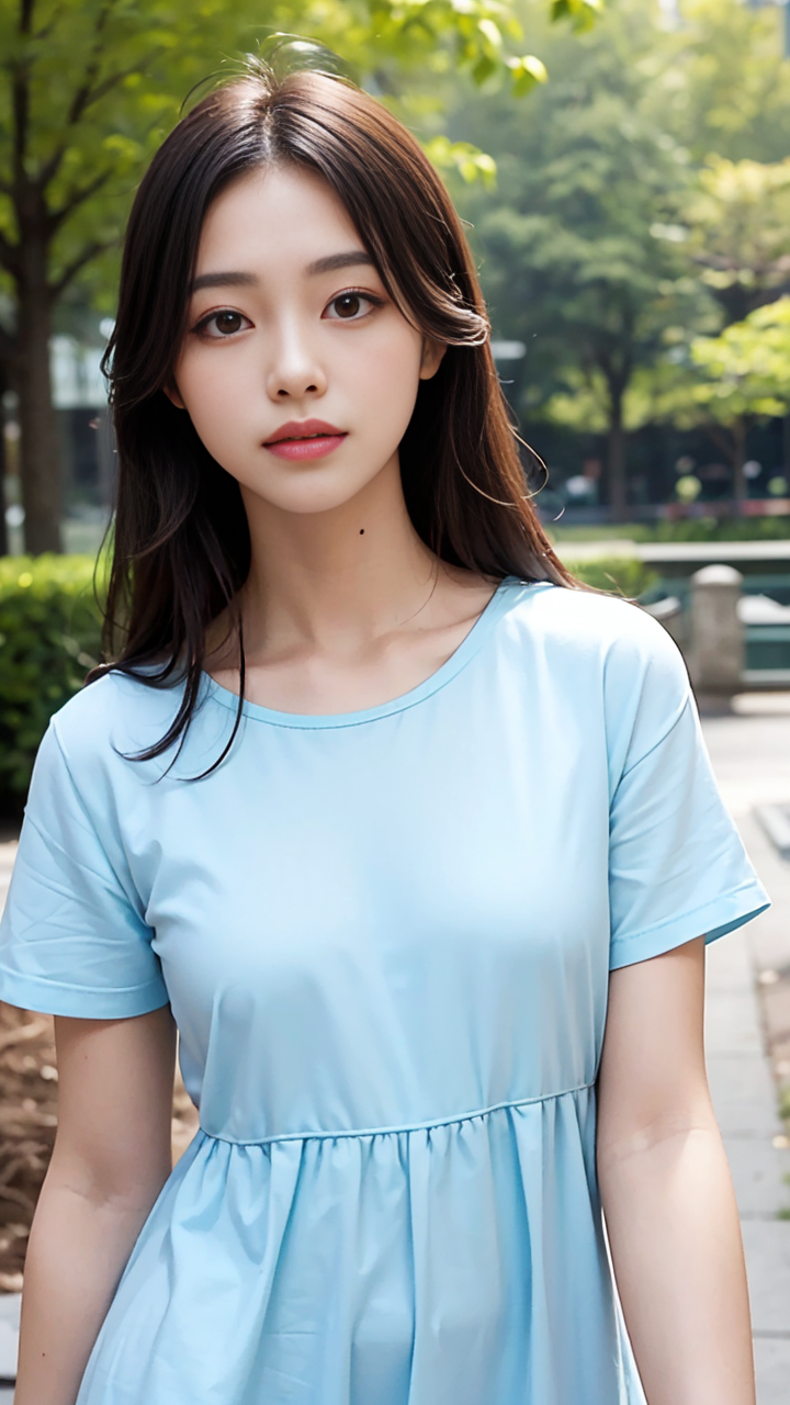 看一看清纯女神是如何驾驭圆领短袖连衣裙的,清新甜美又减龄系列4高清手机壁纸