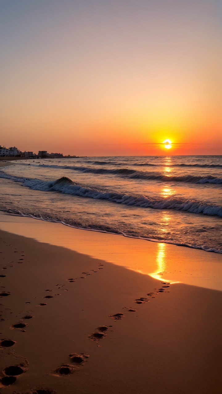 红日在海边苒苒升起图片高清风景手机壁纸