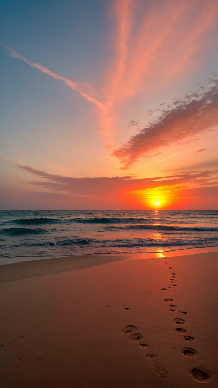 红日在海边苒苒升起图片高清风景手机壁纸