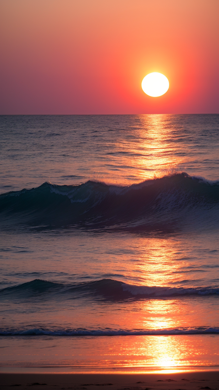 红日在海边苒苒升起图片高清风景手机壁纸
