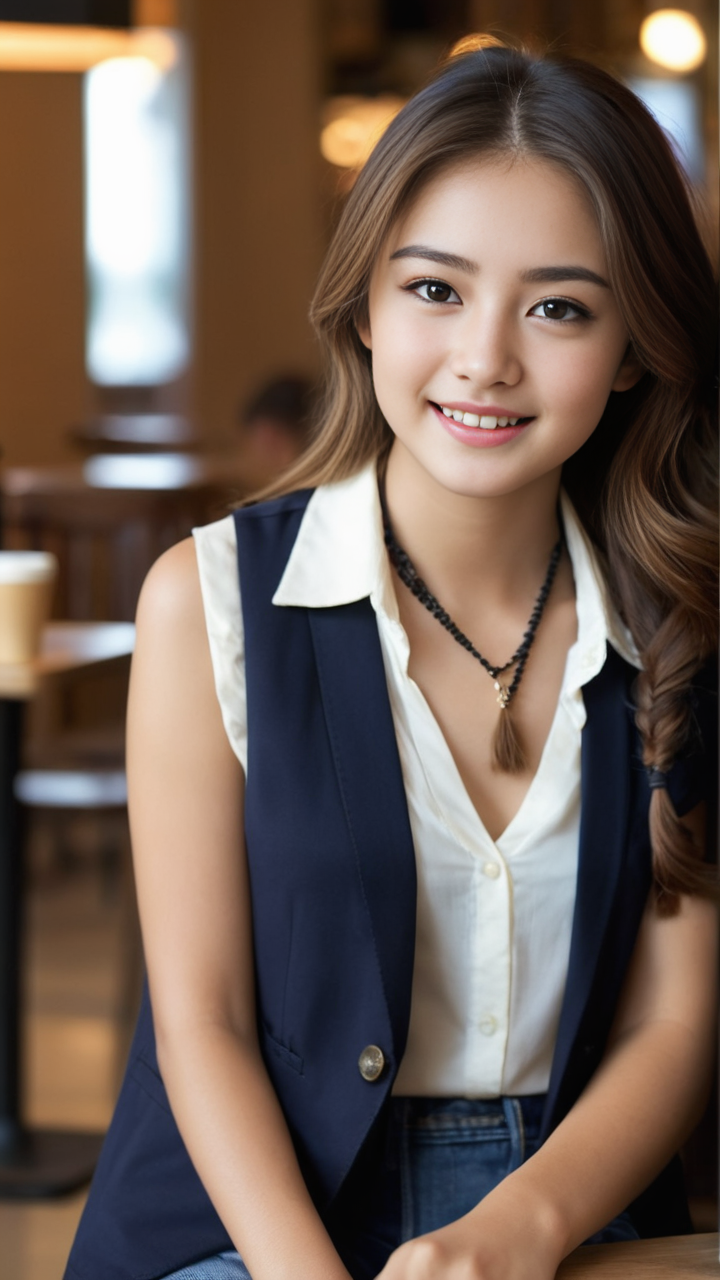 职场女性休闲衬衫+马甲美女头像随拍系列1高清图片赏析