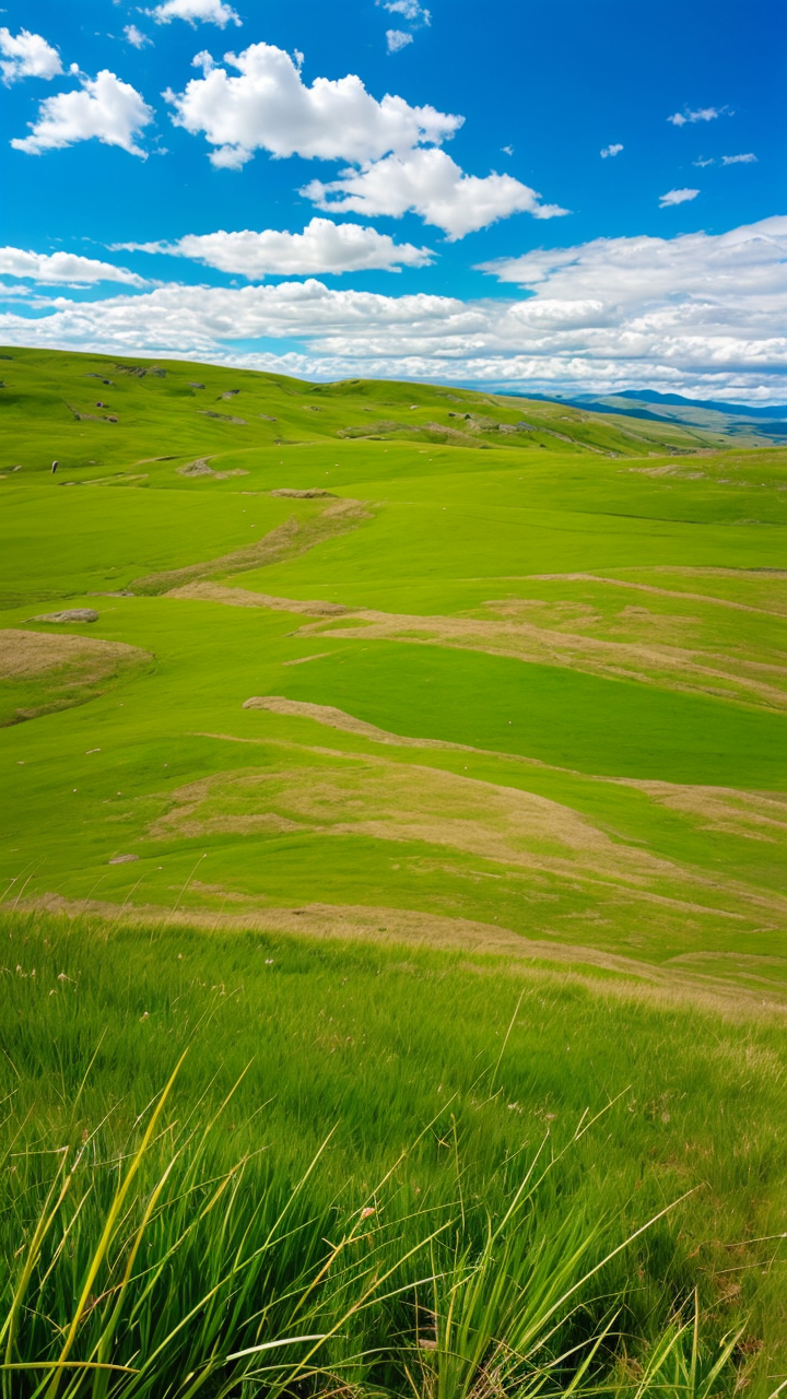 绿色自然风景大草原高清手机图片系列6赏析